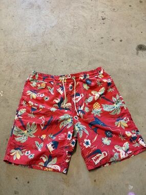 Polo Ralph Lauren Red Tropical Floral Swim Shorts